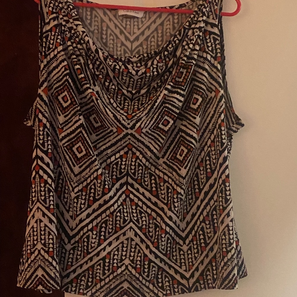 Calvin Klein black and Red Sleeveless blouse 1X